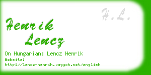 henrik lencz business card